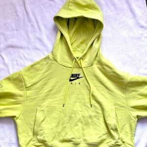 Bright Lime Nike Hoodie Crop BARLEY WORN Size US Small